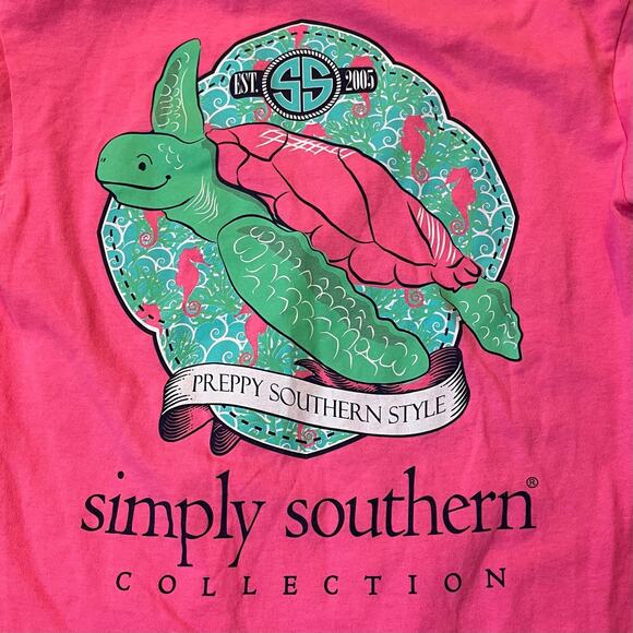 Simply Southern Women's MD Turtle Preppy Southern Style Graphic T-shirt - Picture 3 of 6